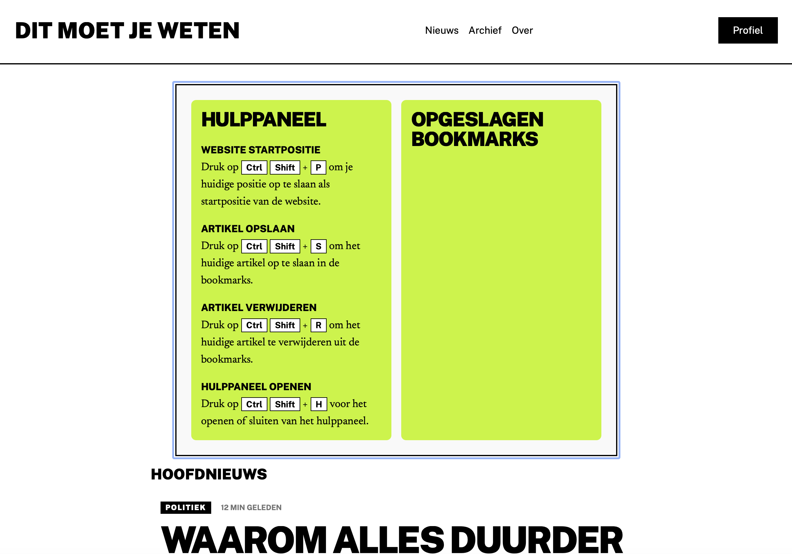 Home scherm page marker